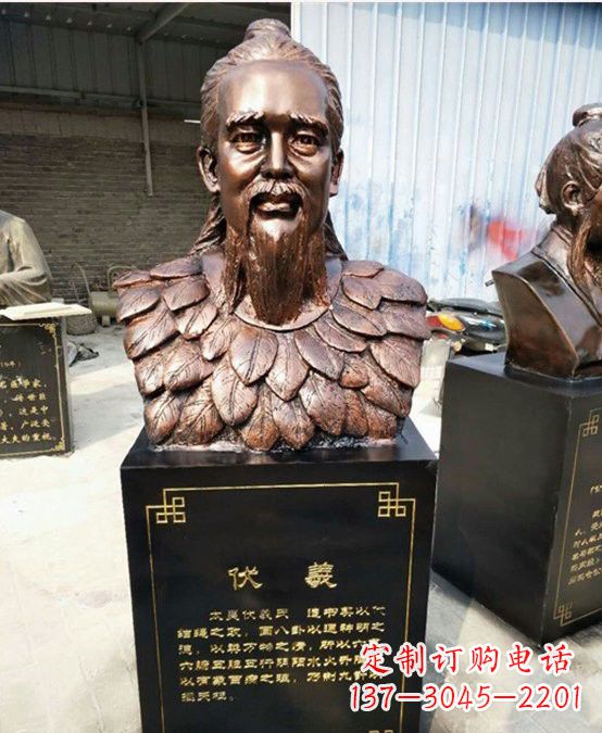 湖南玻璃钢仿铜伏羲头像
