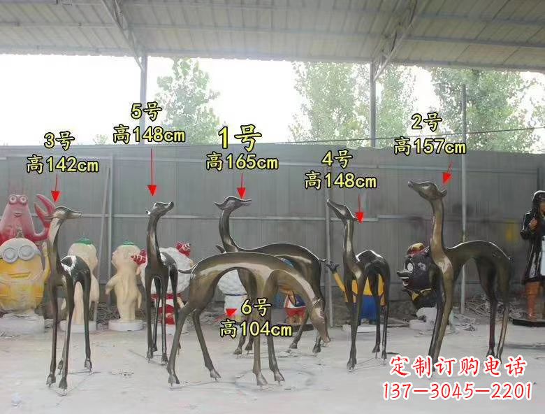 湖南玻璃钢仿铜公园小鹿雕塑