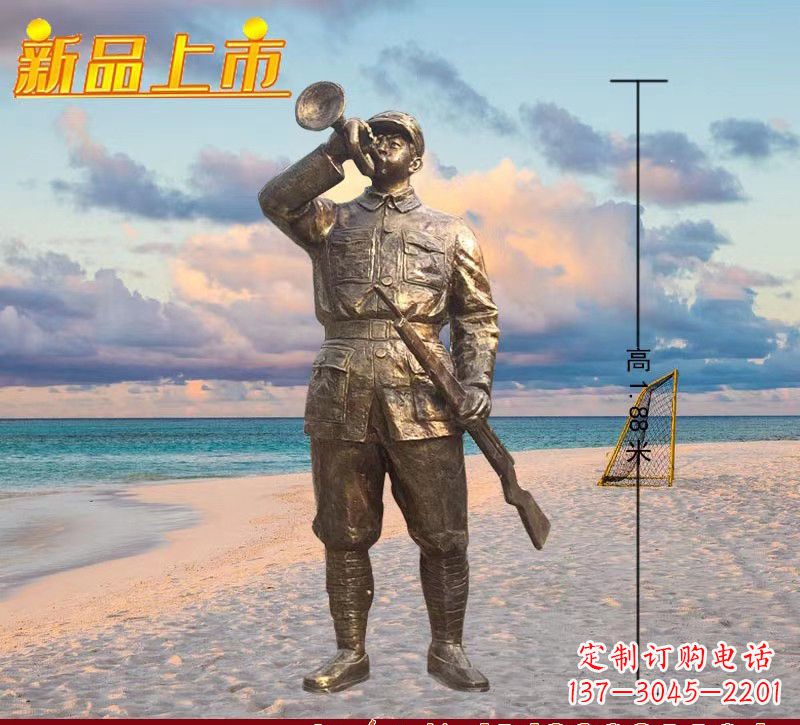湖南玻璃钢仿铜红军人物雕塑222