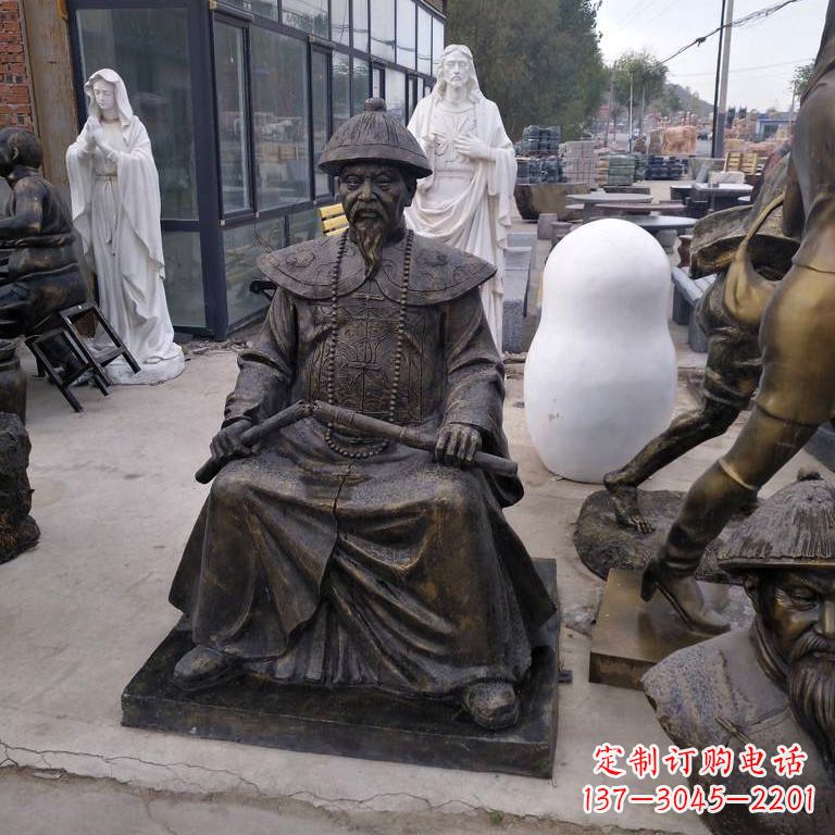 湖南玻璃钢仿铜林则徐坐姿像