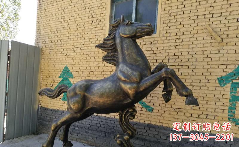 湖南玻璃钢仿铜马到成功雕塑马