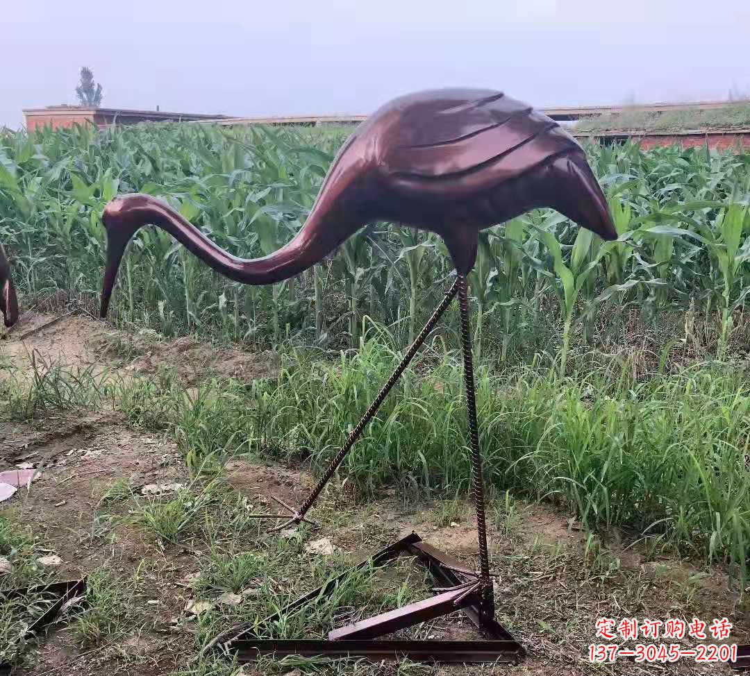 湖南玻璃钢仿铜仙鹤雕塑精美景观装饰