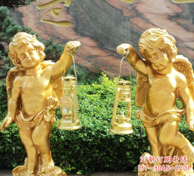 湖南玻璃钢仿铜小天使路灯