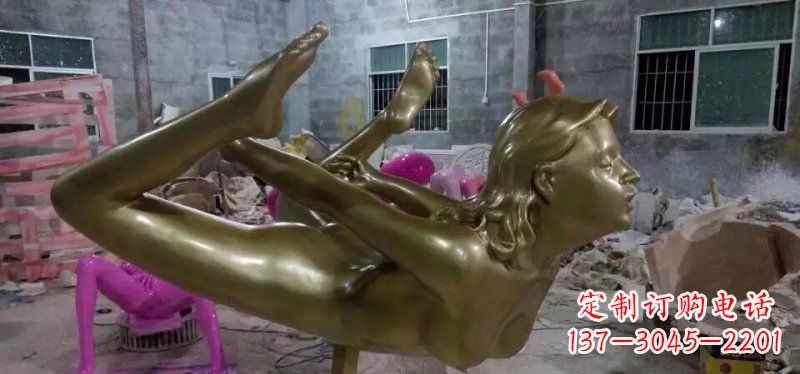 湖南玻璃钢仿铜雕刻的女人雕塑