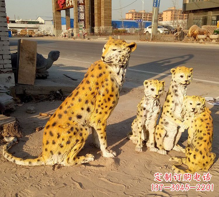 湖南玻璃钢仿真豹子雕塑
