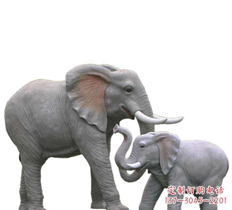 湖南玻璃钢仿真母子大象