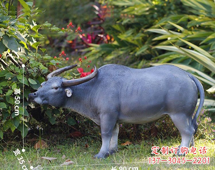 湖南玻璃钢仿真水牛雕塑