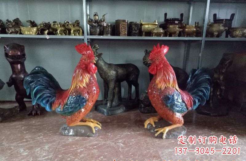 湖南玻璃钢公鸡雕塑
