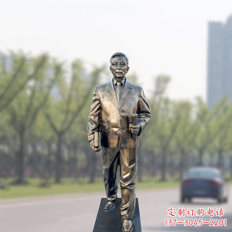 湖南玻璃钢华罗庚仿铜雕像