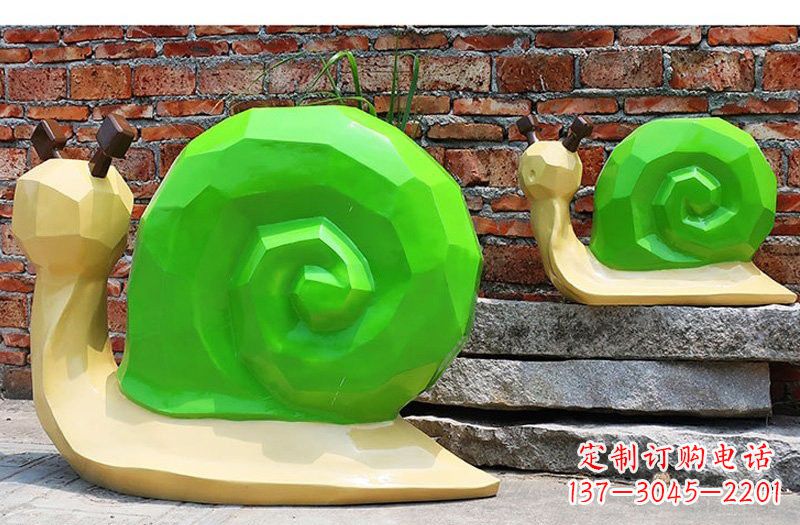 湖南玻璃钢几何蜗牛雕塑