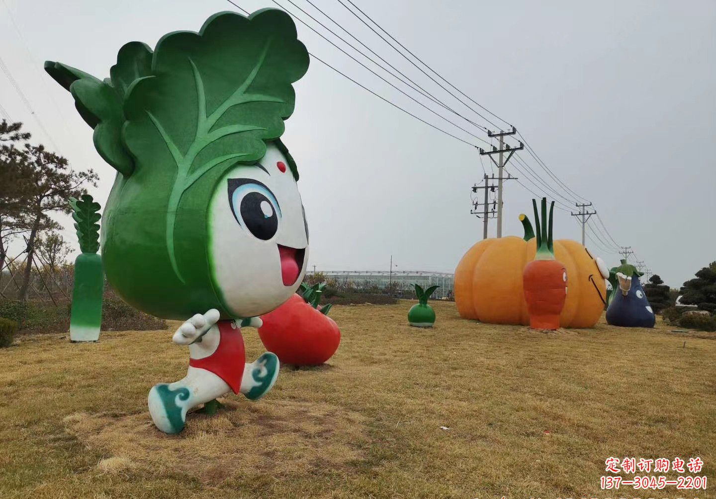 湖南玻璃钢卡通白菜景观雕塑