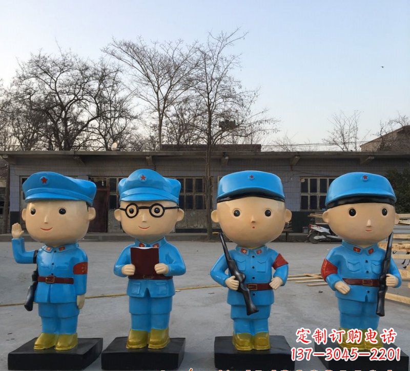 湖南玻璃钢卡通红军雕塑