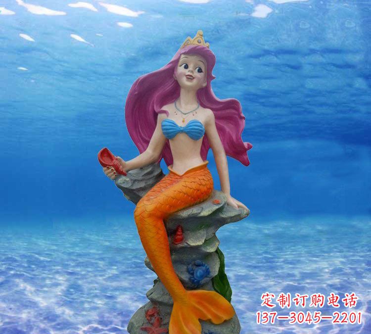湖南玻璃钢卡通美人鱼