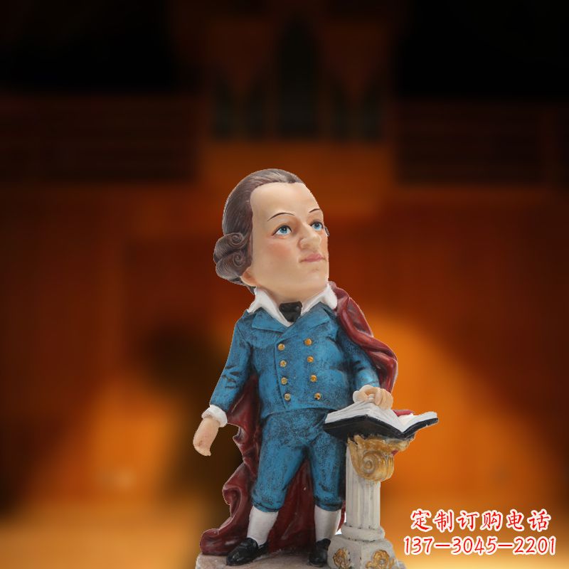 湖南玻璃钢卡通莫扎特雕塑