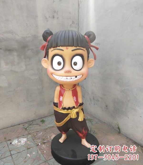 湖南玻璃钢卡通魔童哪吒