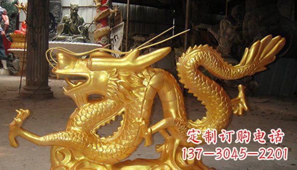 湖南玻璃钢龙仿铜动物雕塑