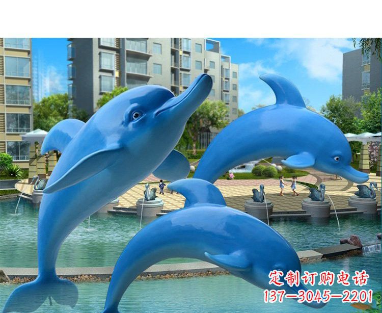 湖南玻璃钢跳跃的海豚雕塑