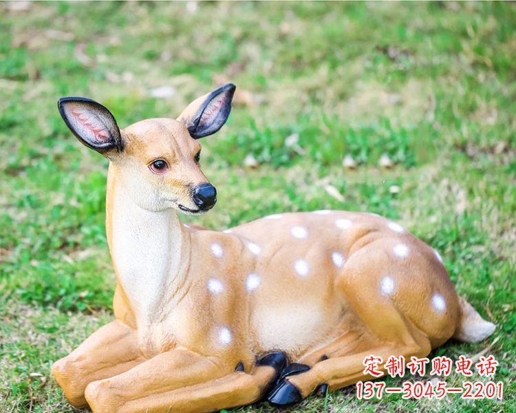湖南玻璃钢卧姿梅花鹿