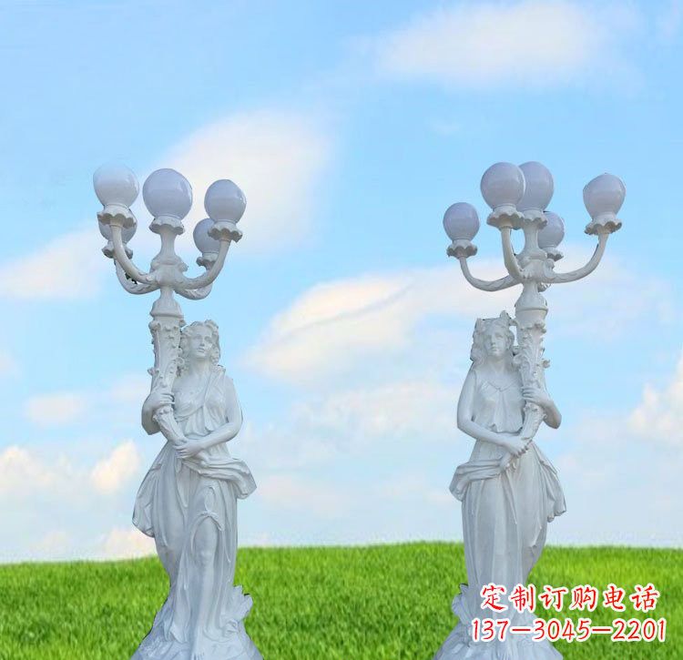 湖南玻璃钢西方美女路灯