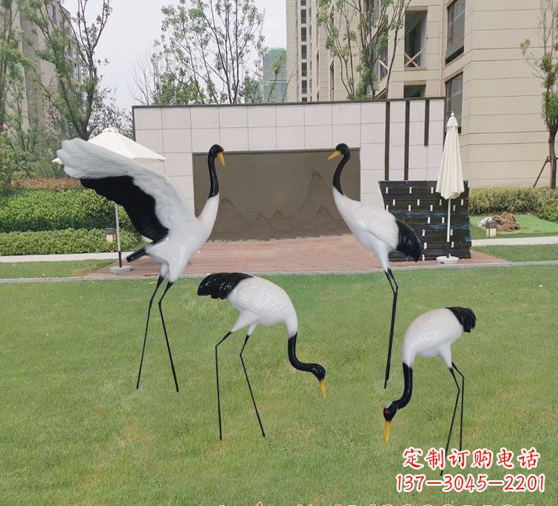 湖南玻璃钢仙鹤雕塑 (2)