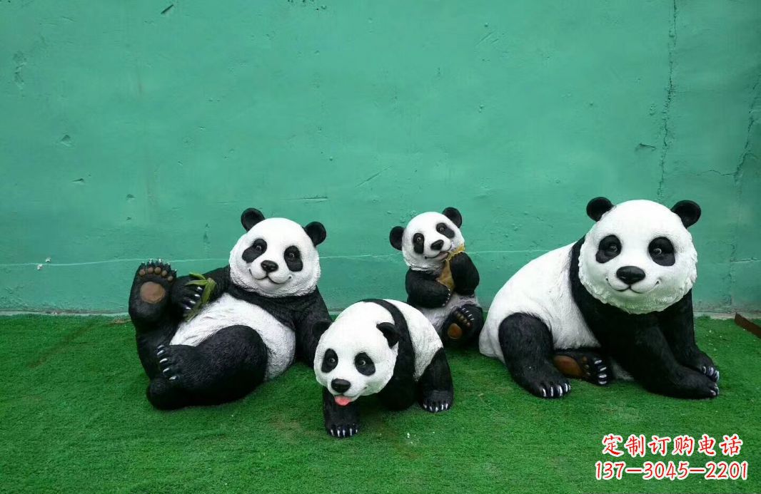 湖南玻璃钢熊猫动物雕塑