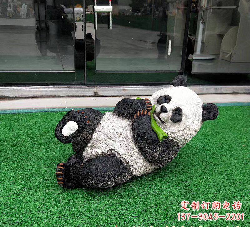 湖南玻璃钢熊猫动物雕塑222