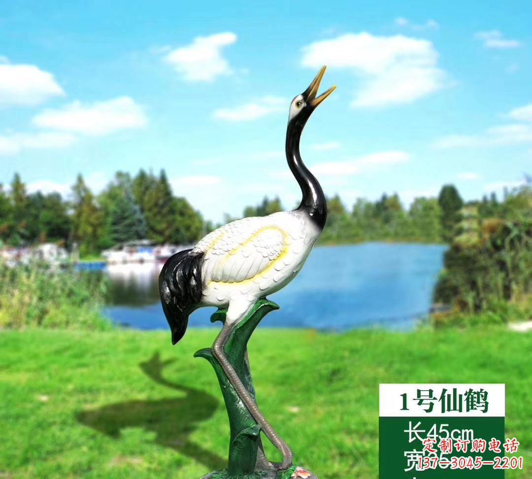 湖南玻璃钢艺术仙鹤雕塑