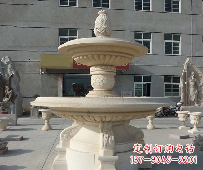湖南菠萝式喷泉小区景观石雕
