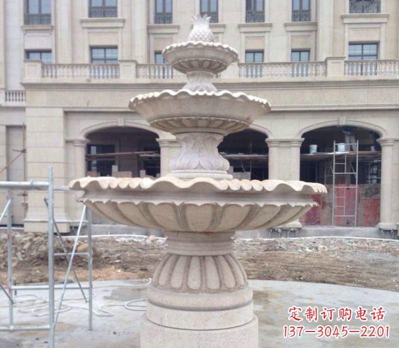 湖南菠萝多层喷泉石雕