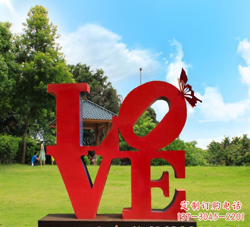 湖南不锈钢love景观雕塑222