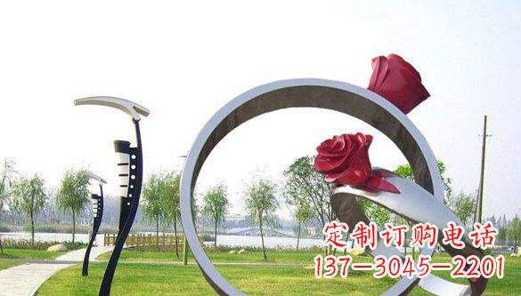 湖南不锈钢爱情戒指雕塑