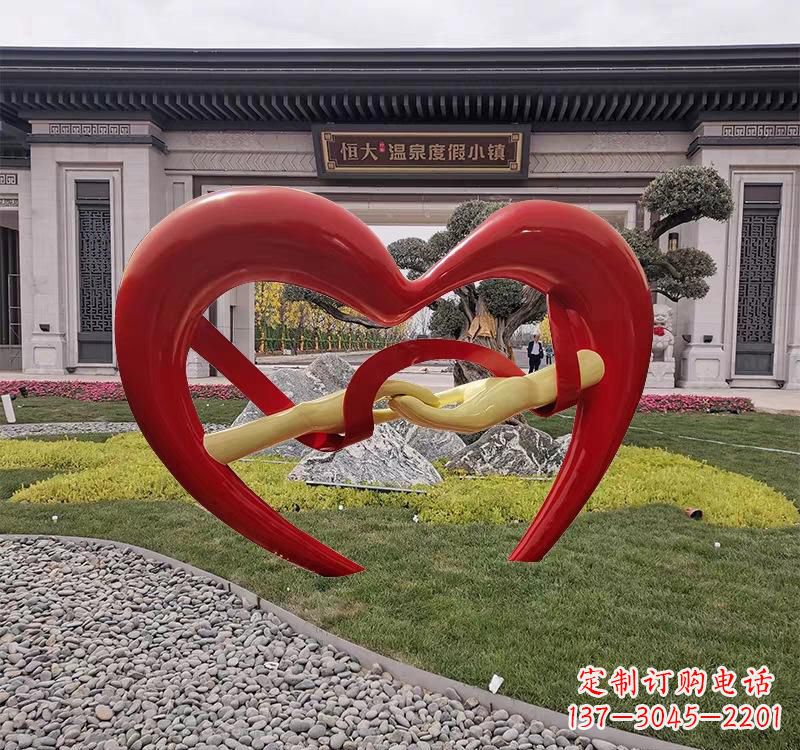 湖南不锈钢爱心字母雕塑
