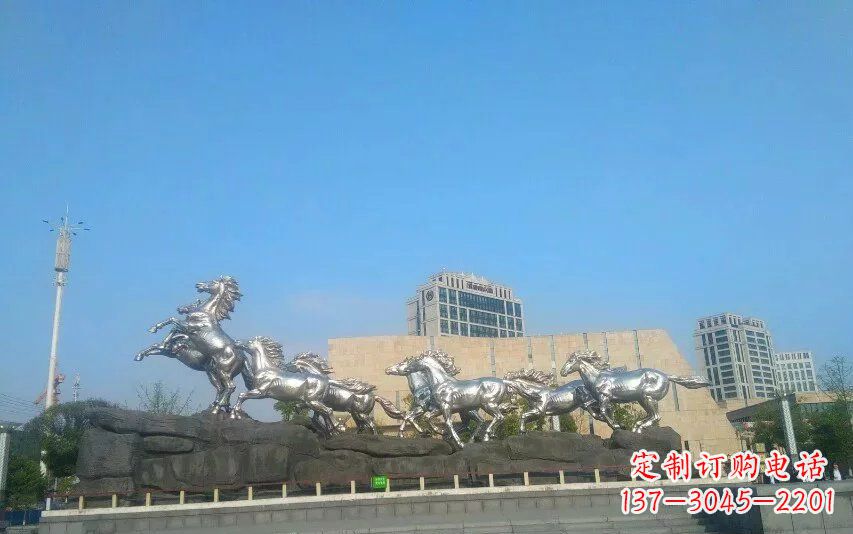 湖南不锈钢八匹马动物雕塑