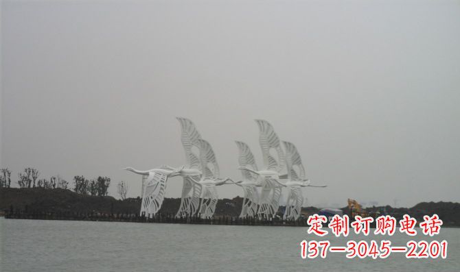 湖南不锈钢白鹭动物雕塑
