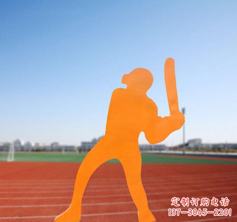 湖南不锈钢棒球运动人物雕塑