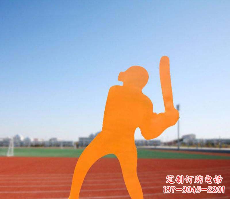 湖南不锈钢棒球雕塑