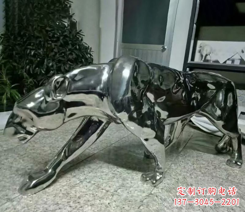 湖南不锈钢豹子雕塑