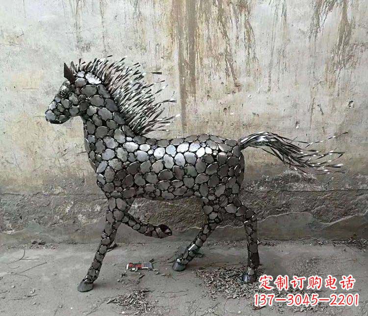 湖南不锈钢奔马动物雕塑