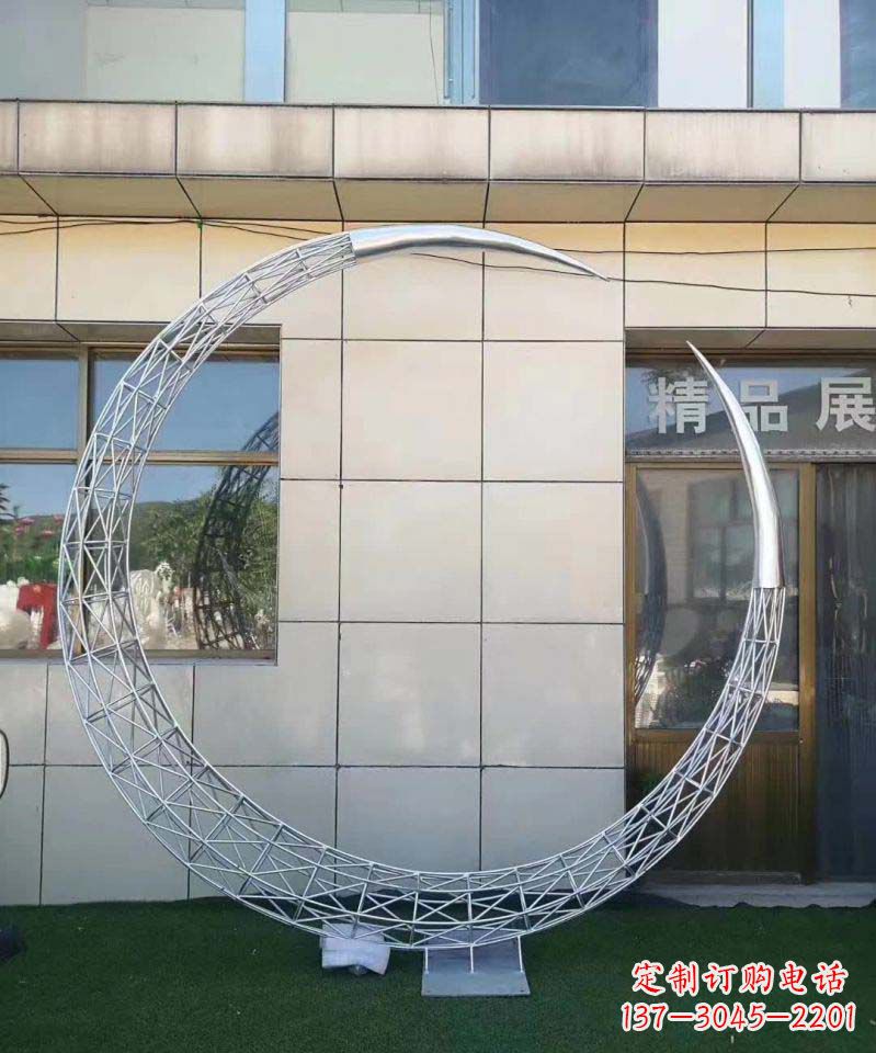 湖南不锈钢别墅月亮镂空雕塑