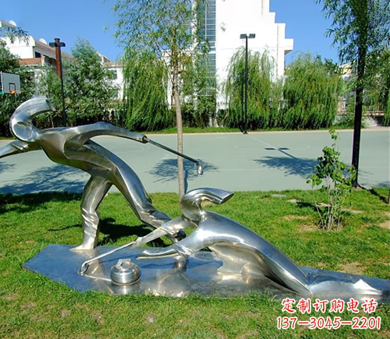 湖南不锈钢冰壶雕塑 (2)