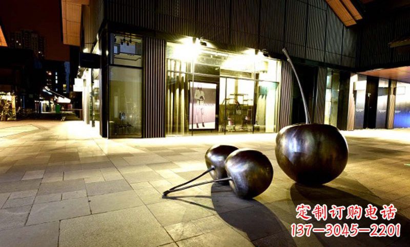 湖南不锈钢步行街樱桃雕塑