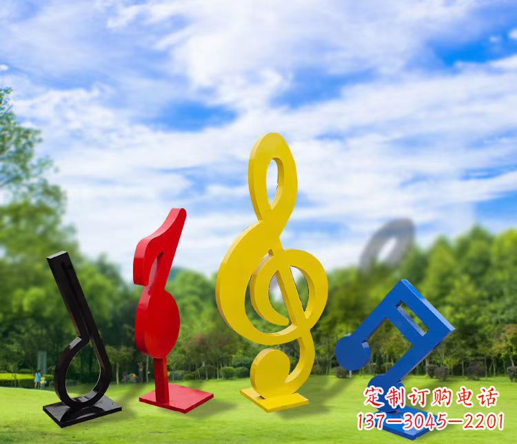 湖南不锈钢彩绘音符雕塑