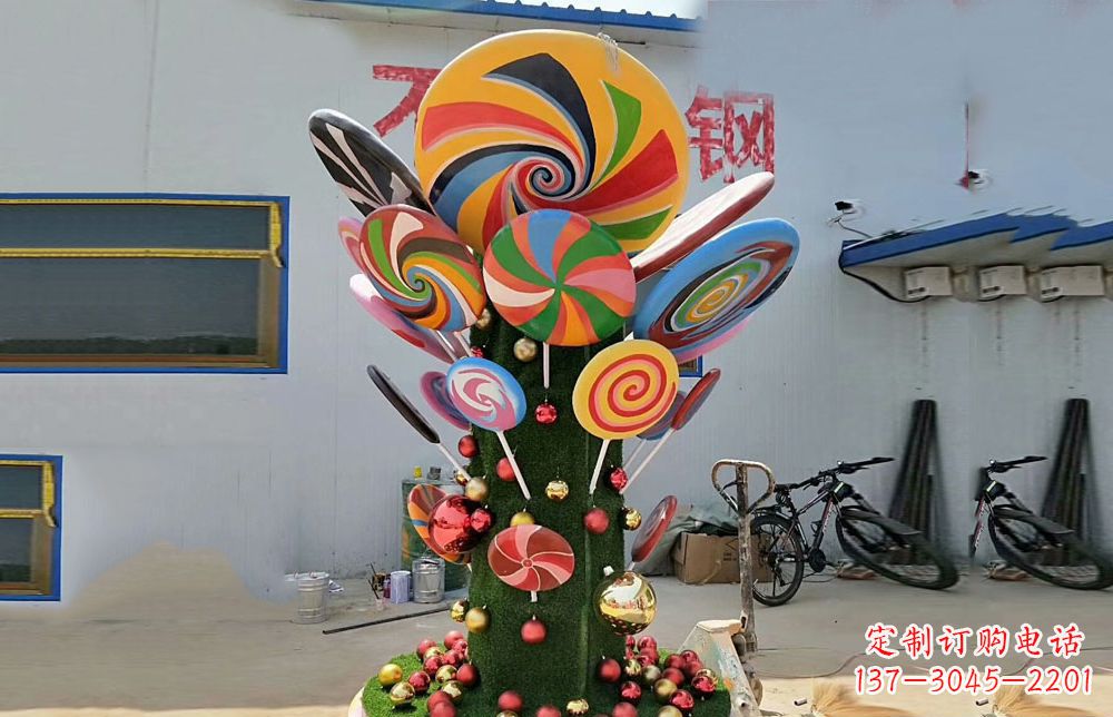 湖南不锈钢彩色棒棒糖景观雕塑