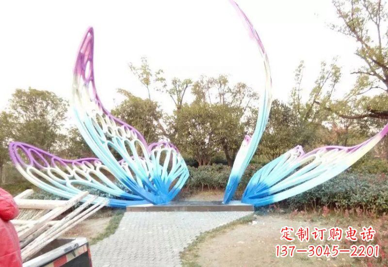 湖南不锈钢彩色抽象蝴蝶雕塑