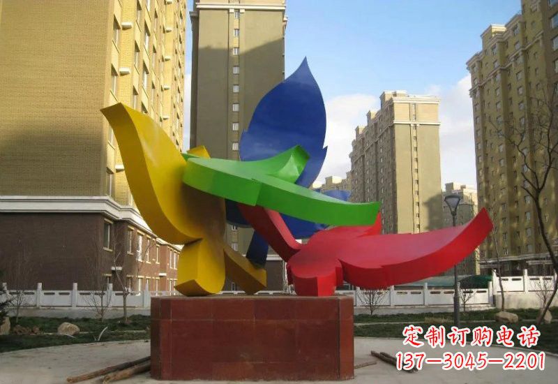 湖南不锈钢彩色抽象树叶雕塑