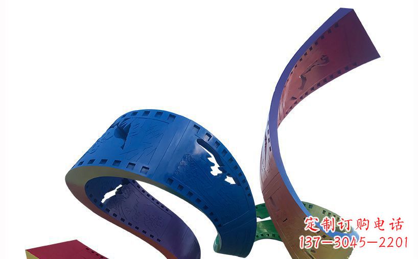 湖南不锈钢彩色胶卷公园雕塑精美的艺术珍品