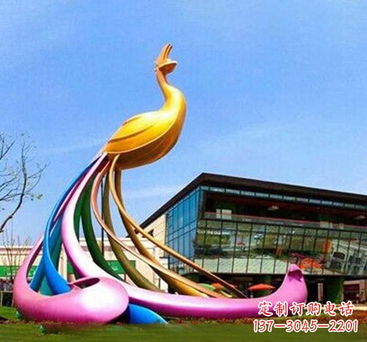 湖南不锈钢彩色孔雀雕塑