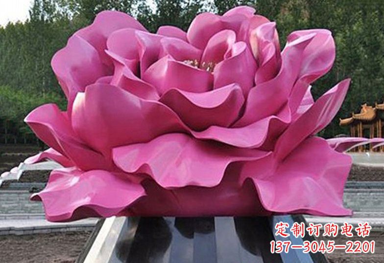 湖南不锈钢彩色牡丹花雕塑