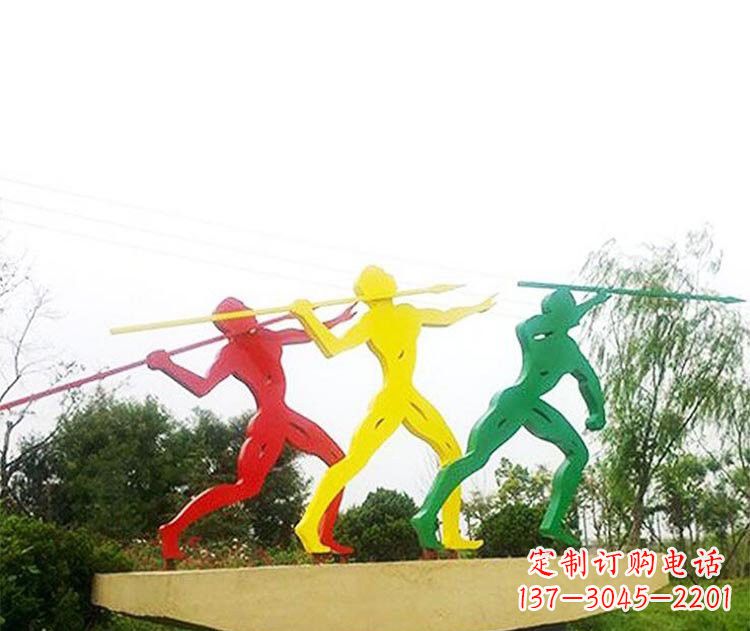 湖南不锈钢彩色扔标枪人物雕塑