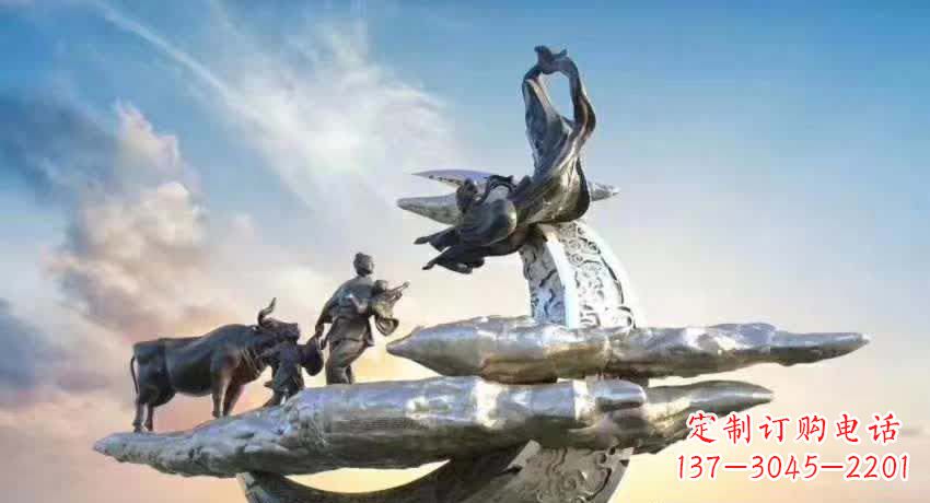 湖南不锈钢嫦娥奔月典故雕塑